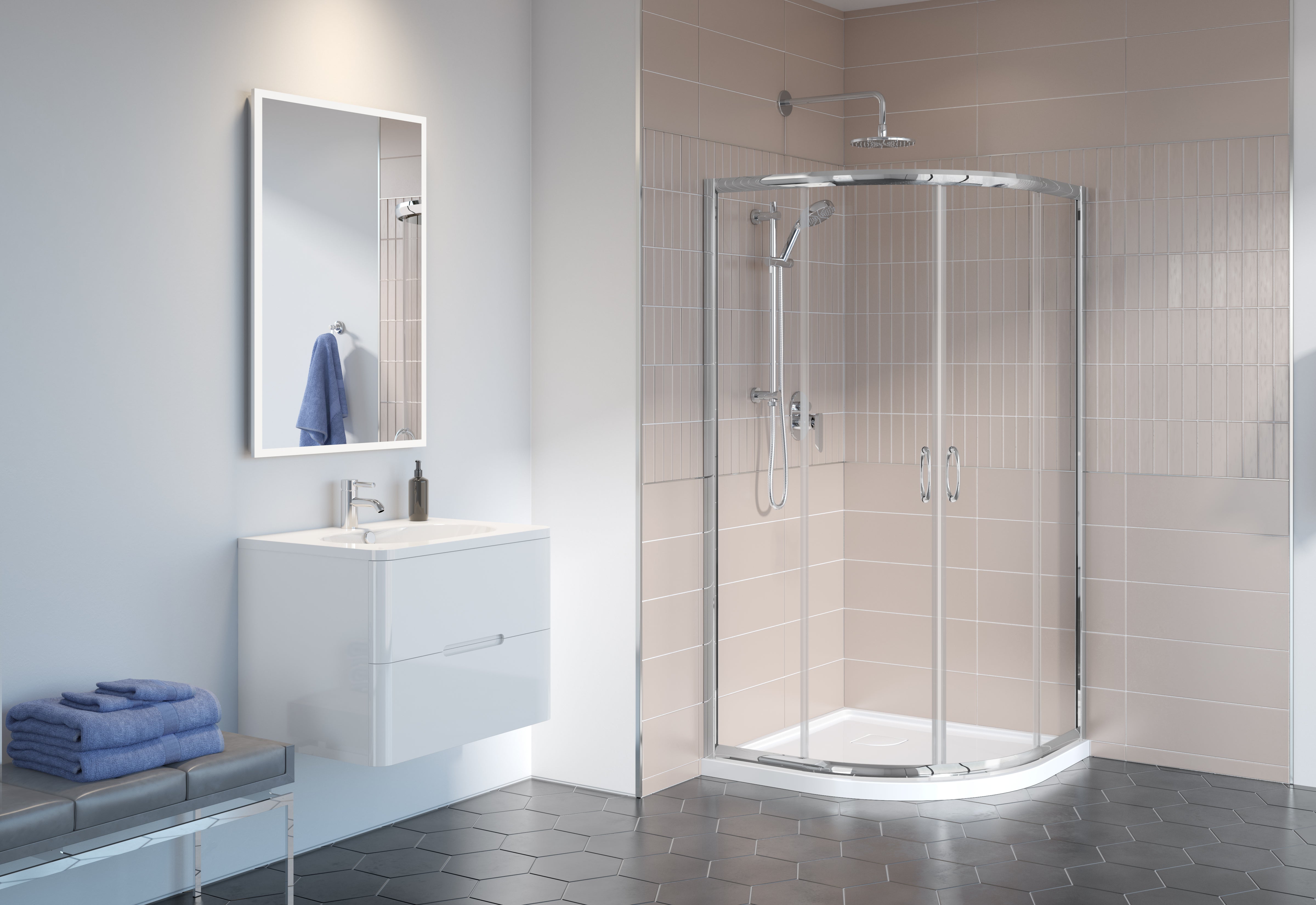 chrome shower door