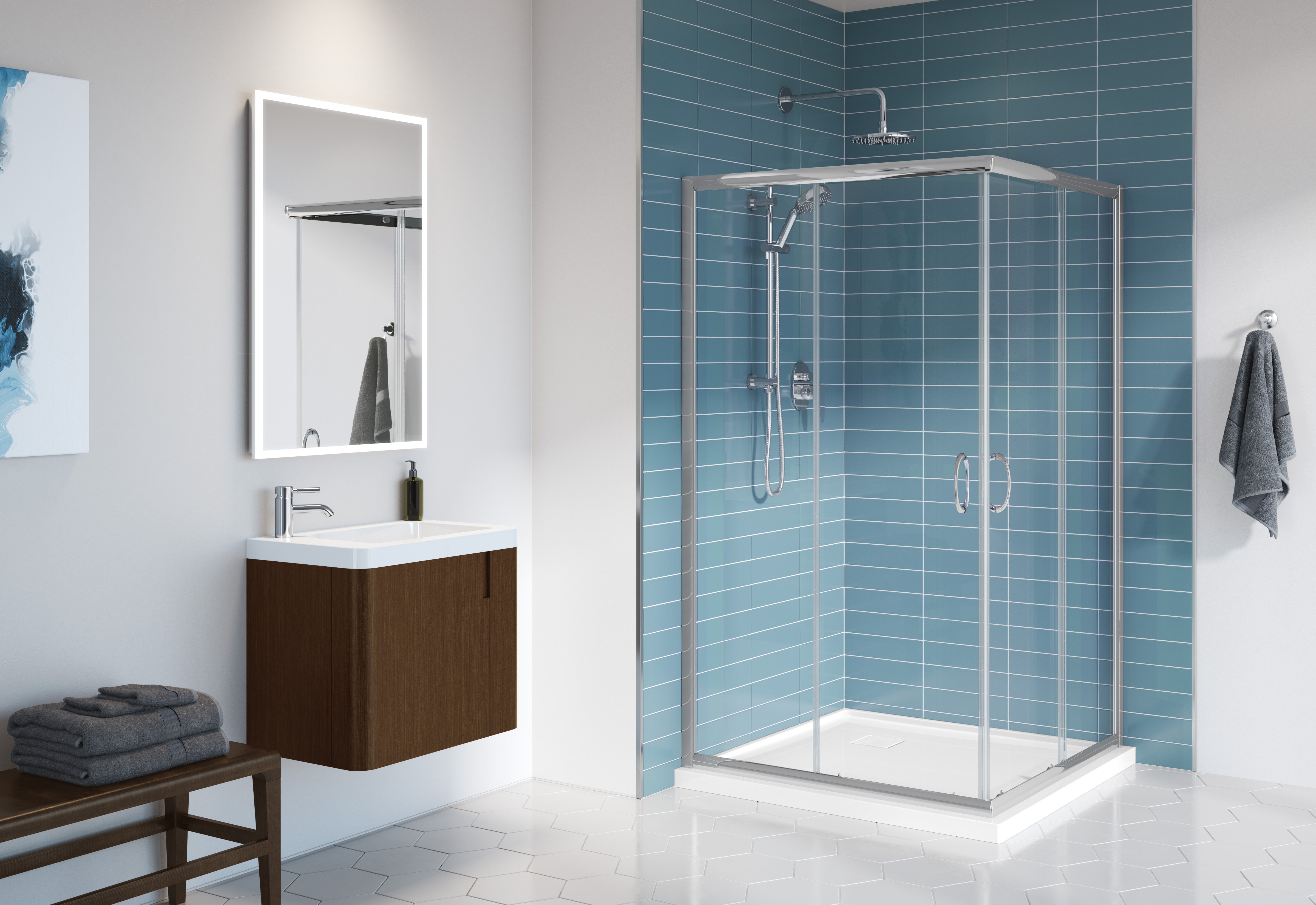 chrome shower door
