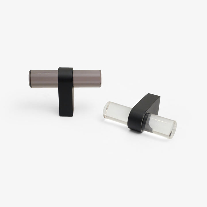 smoke acrylic,matte black knob