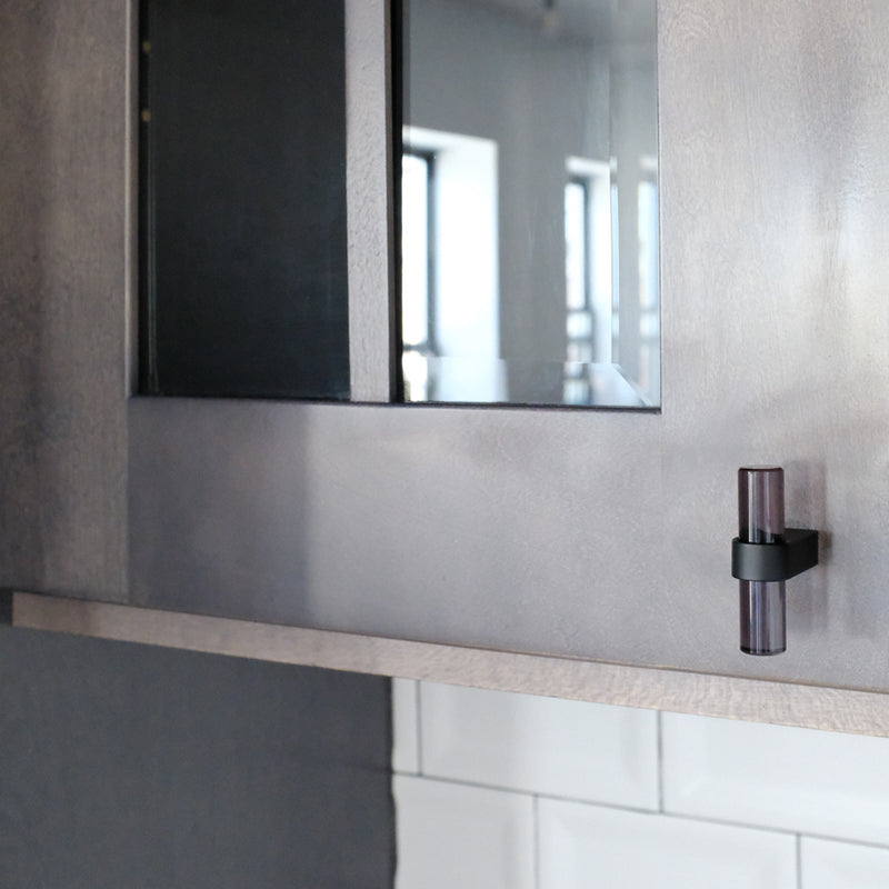 smoke acrylic,matte black knob