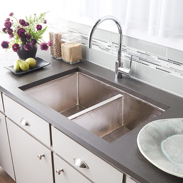 brushed nickel sink