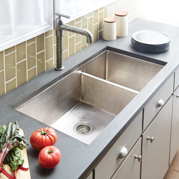 brushed nickel sink
