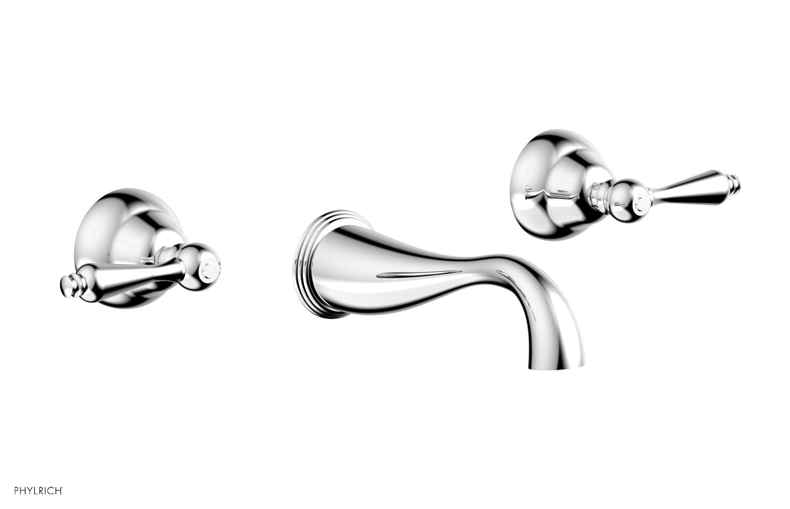 polished chrome wall tub set