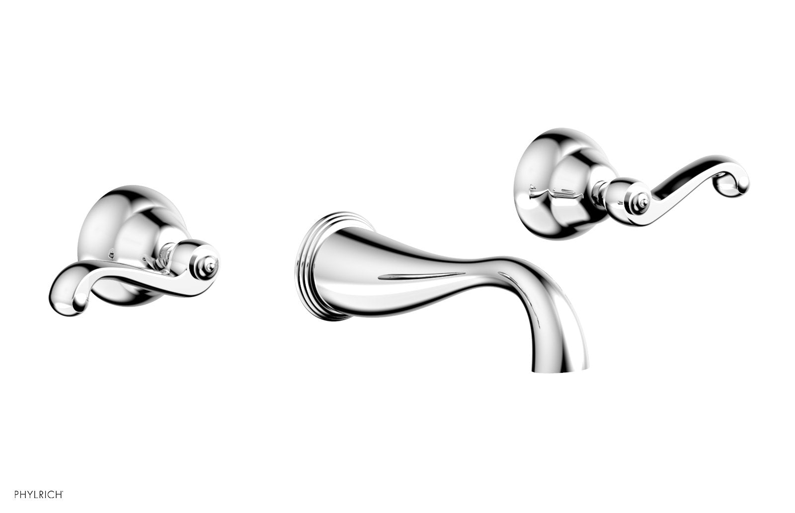 polished chrome wall tub set