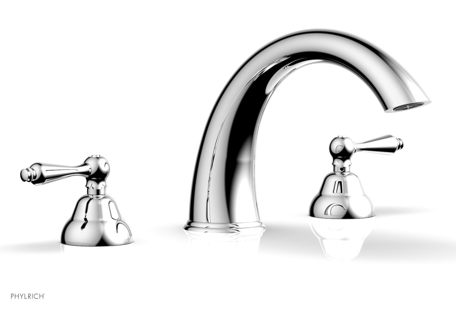 polished chrome deck tub set