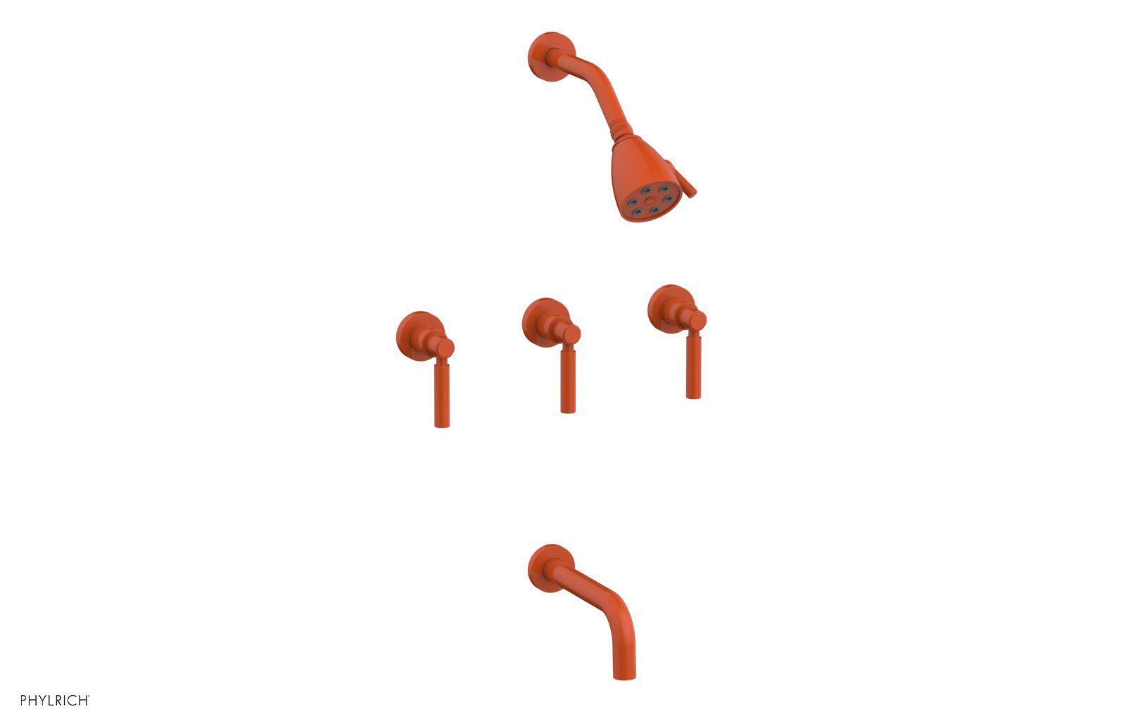 Phylrich BASIC Three Handle Tub and Shower Set 7 1/2" Spout - Lever Handles