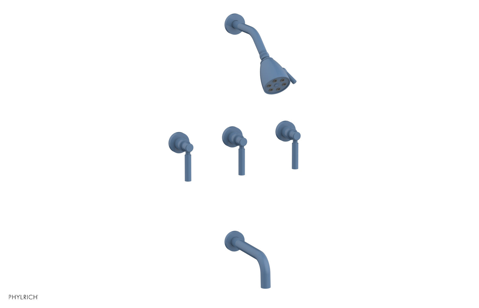 Phylrich BASIC Three Handle Tub and Shower Set 7 1/2" Spout - Lever Handles