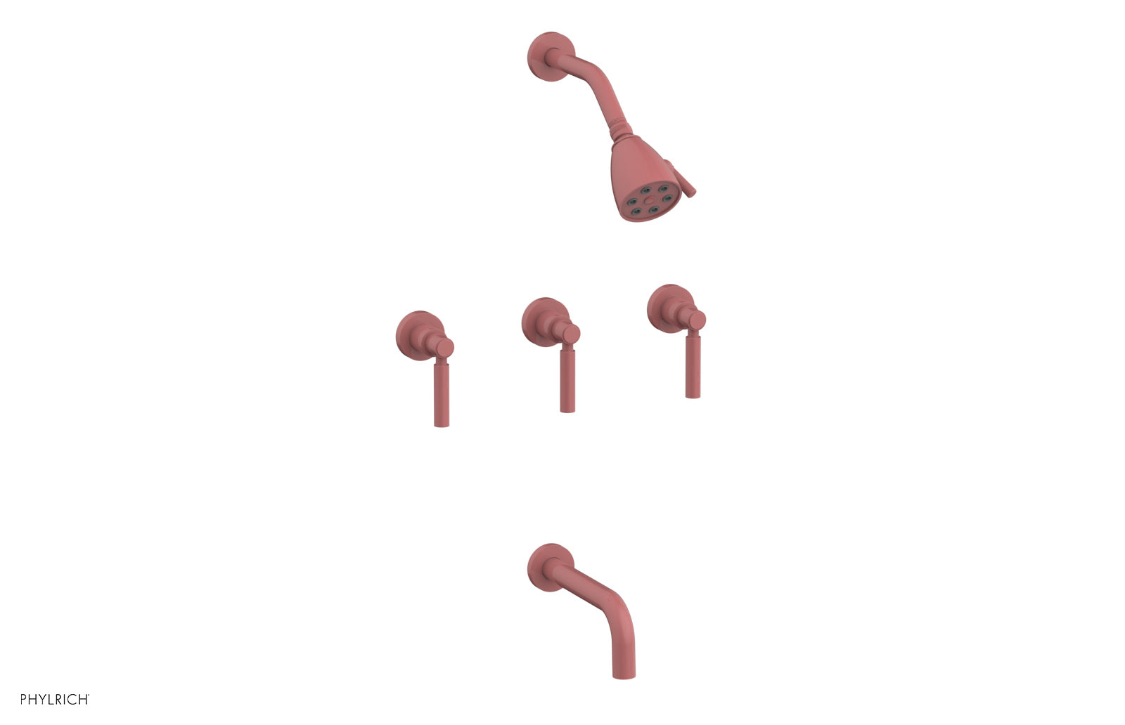 Phylrich BASIC Three Handle Tub and Shower Set 7 1/2" Spout - Lever Handles