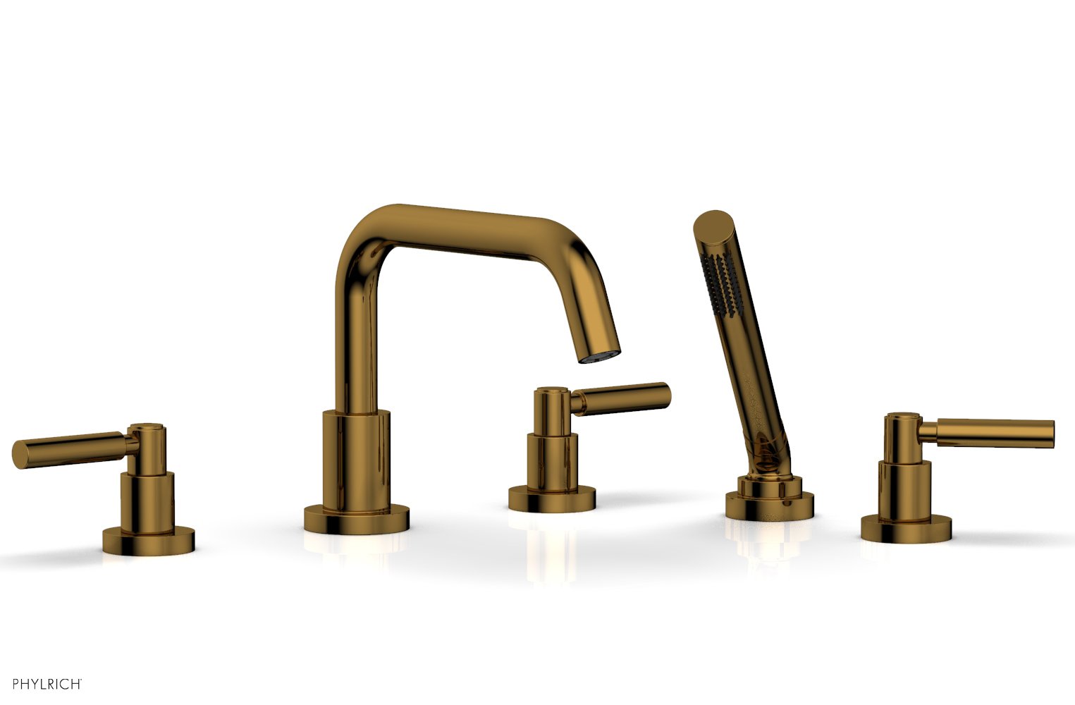 Phylrich BASIC Deck Tub Set with Hand Shower - Lever Handles