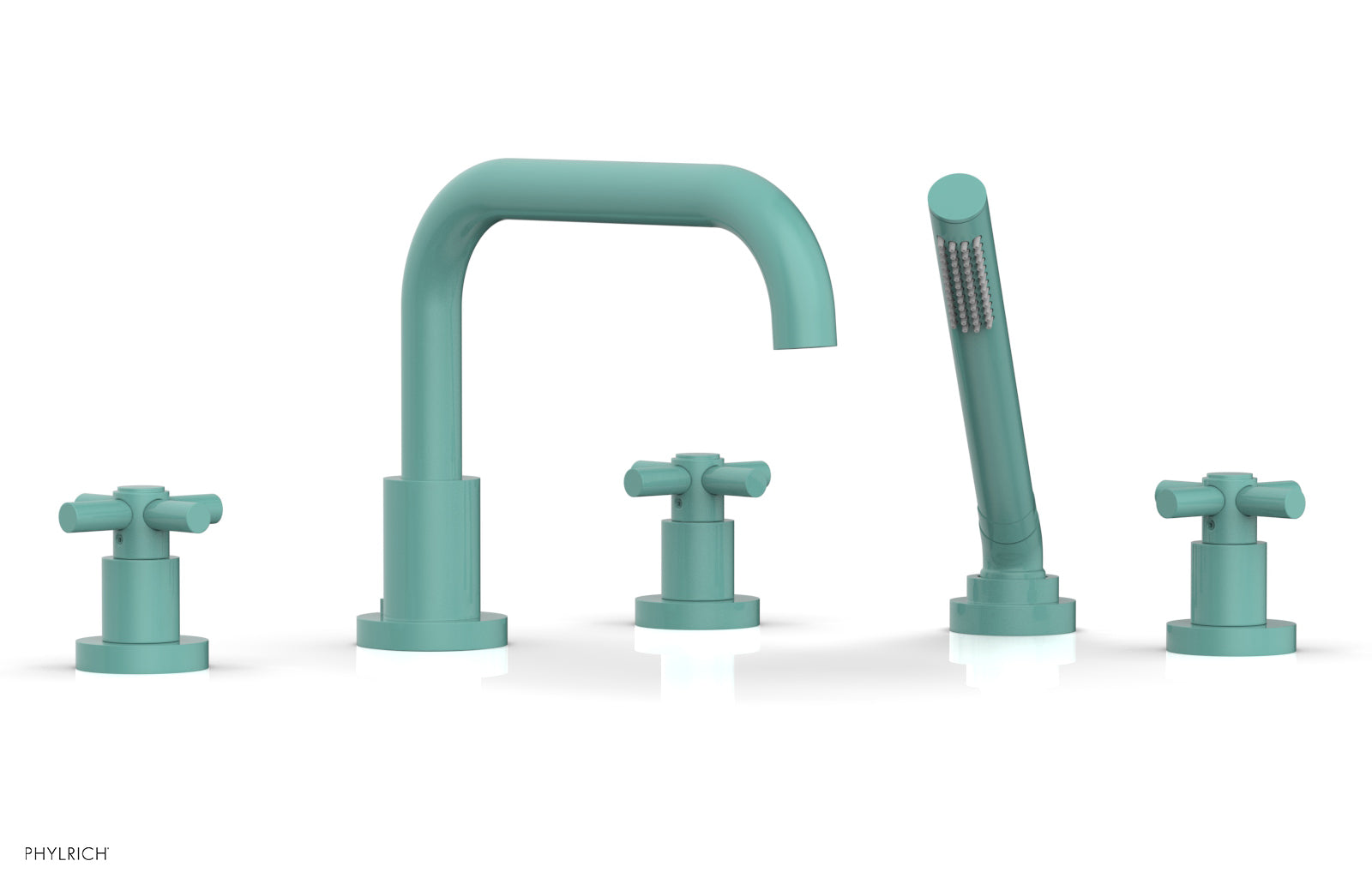 Phylrich BASIC Deck Tub Set with Hand Shower - Tubular Cross Handles