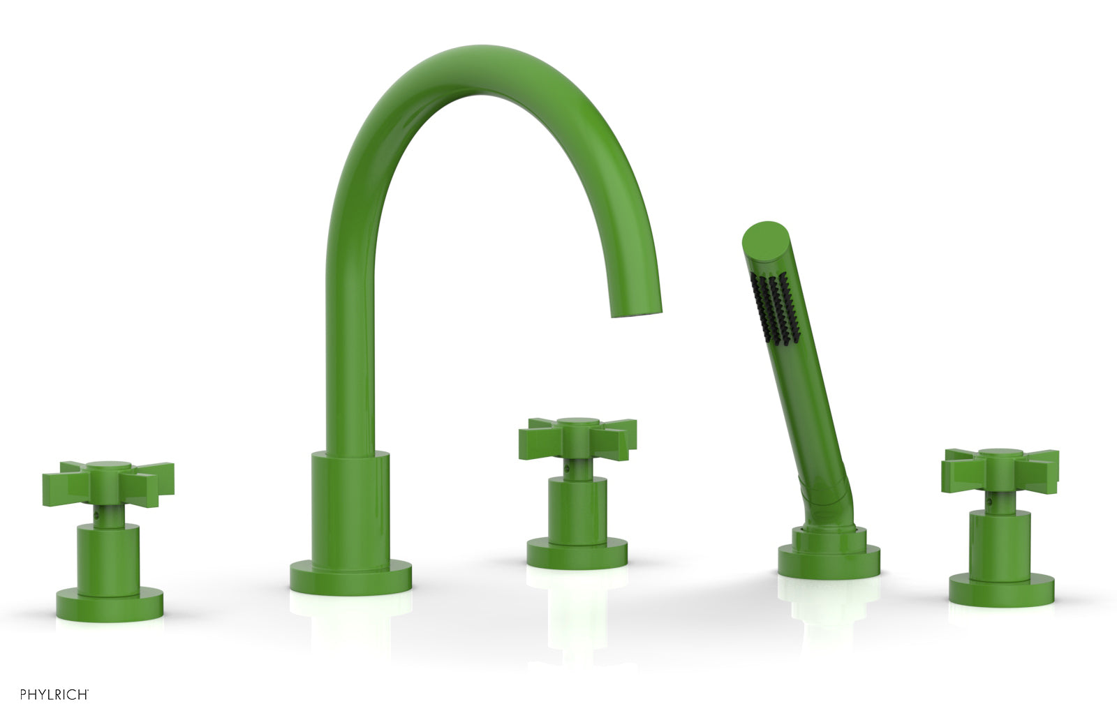 Phylrich BASIC Deck Tub Set with Hand Shower - Blade Cross Handles