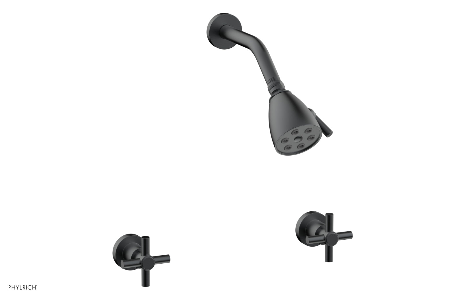 Phylrich BASIC Two Handle Shower Set - Tubular Cross Handles