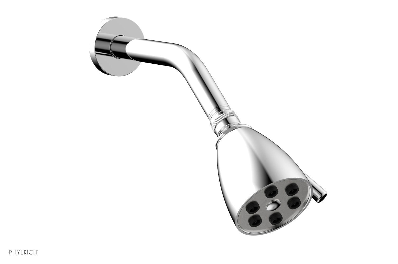polished chrome shower head