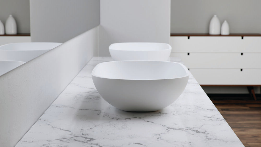 white vessel sink