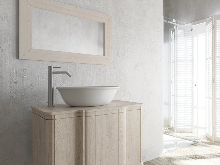 white vessel sink