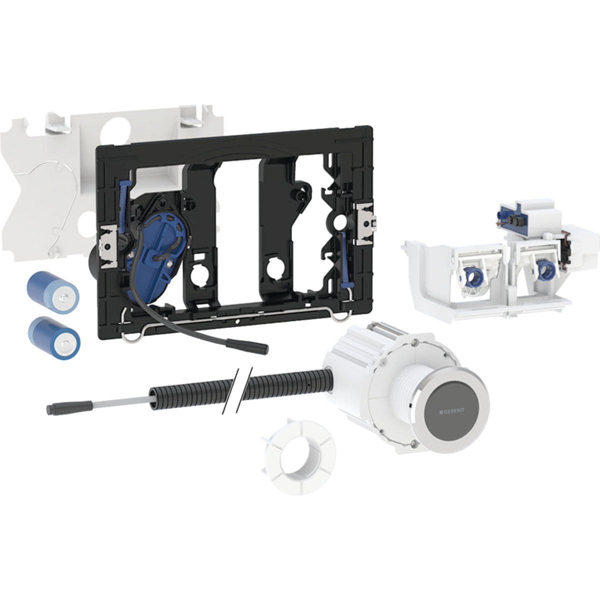 Geberit Toilet Flush Control with Electronic Flush Actuation, Battery Operation, Dual Flush and Type 10 IR Button