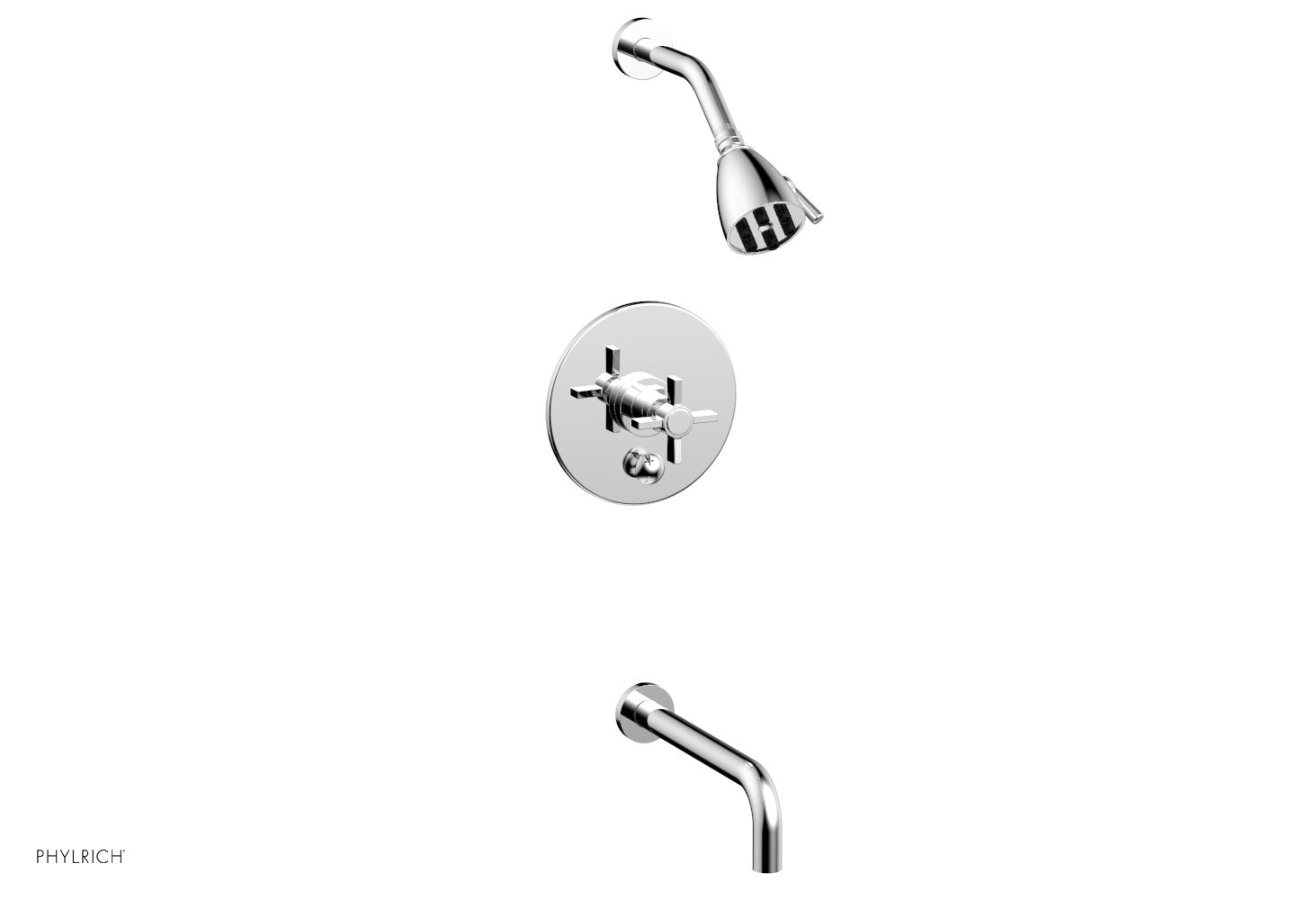 polished chrome shower set