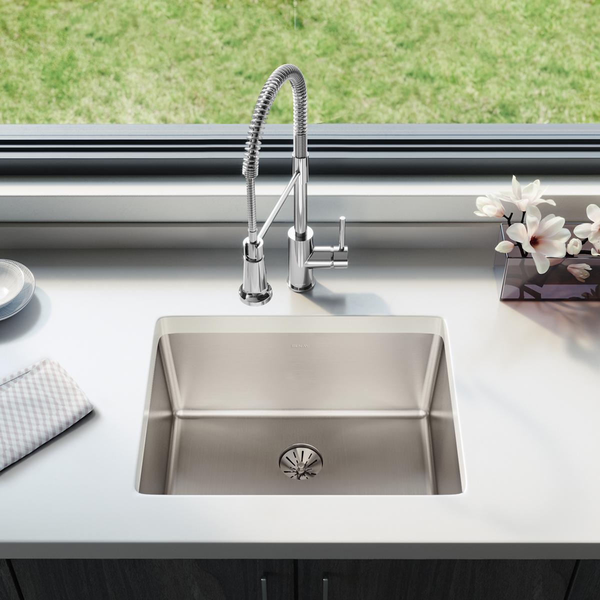 elite satin single bowl drop-in sink