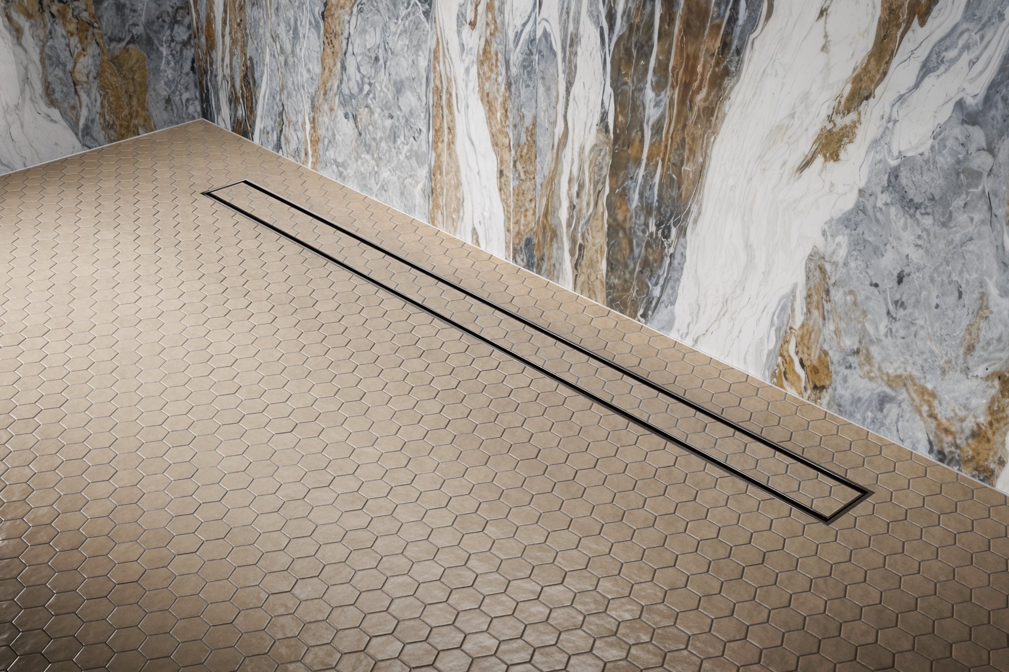 brilliance black onyx shower drain
