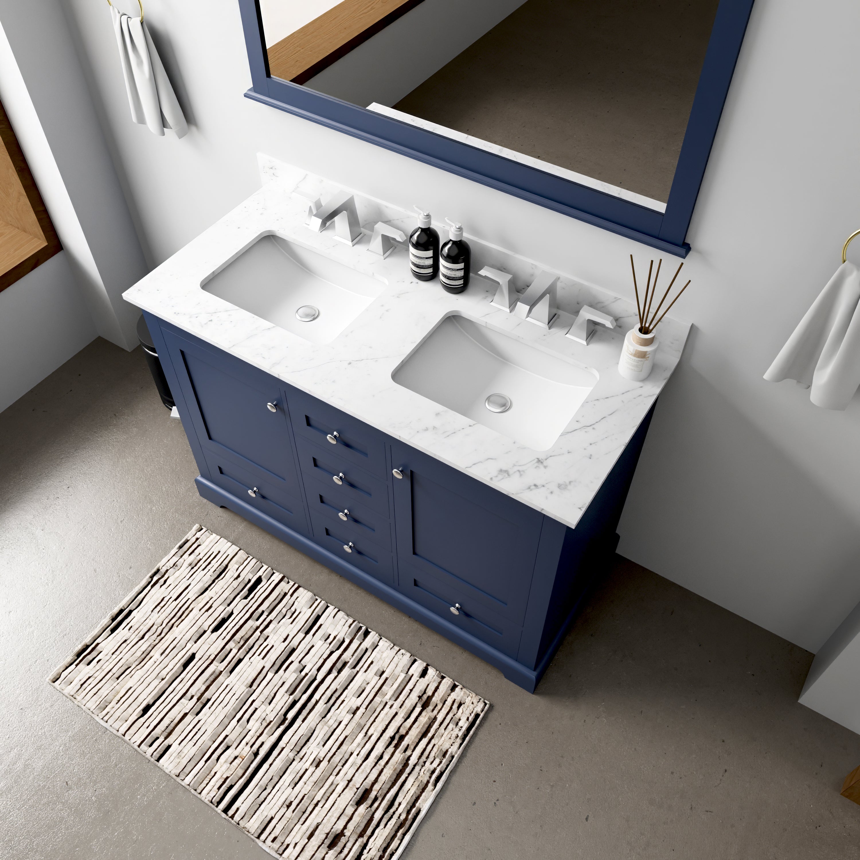navy blue vanity