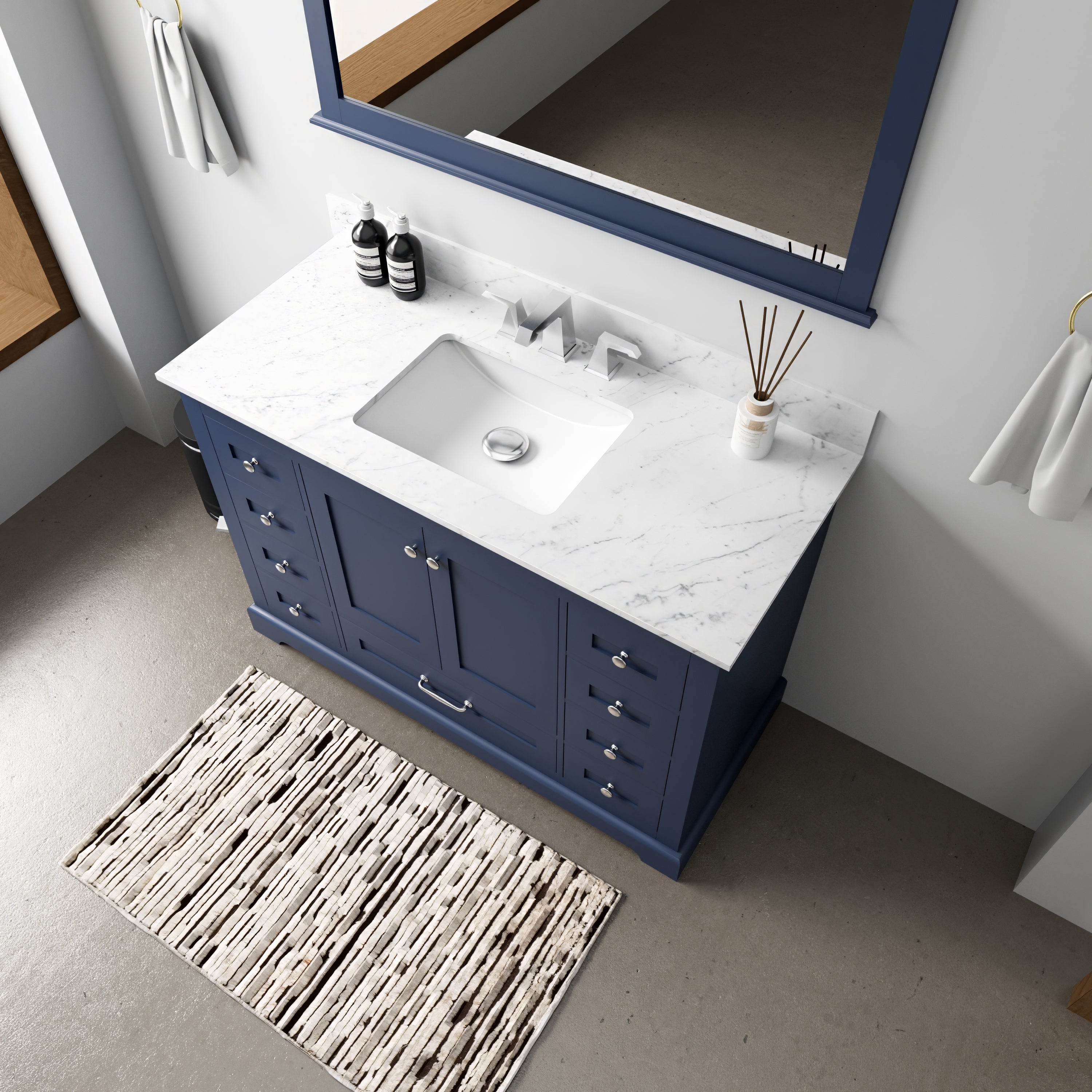 navy blue vanity