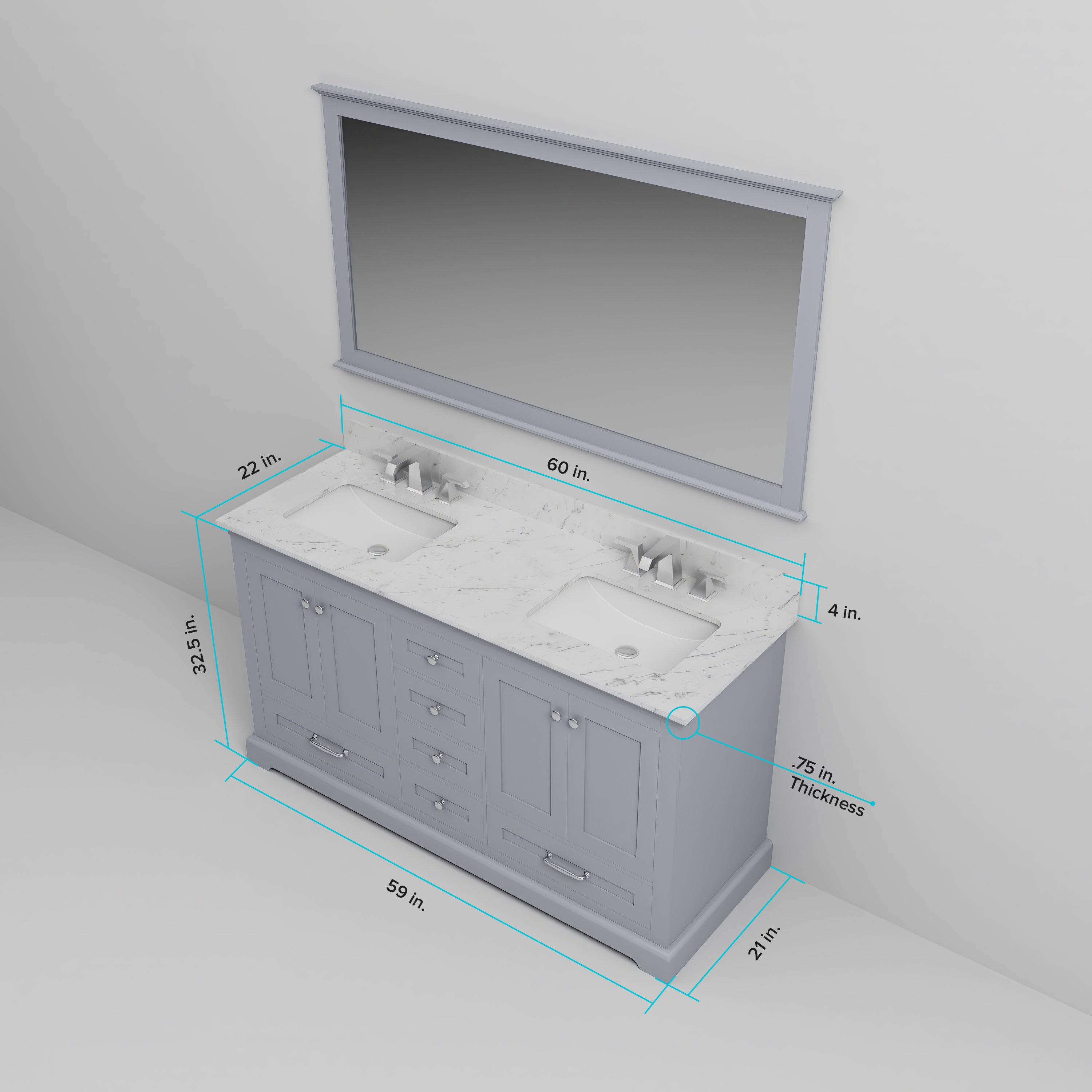 dark grey vanity