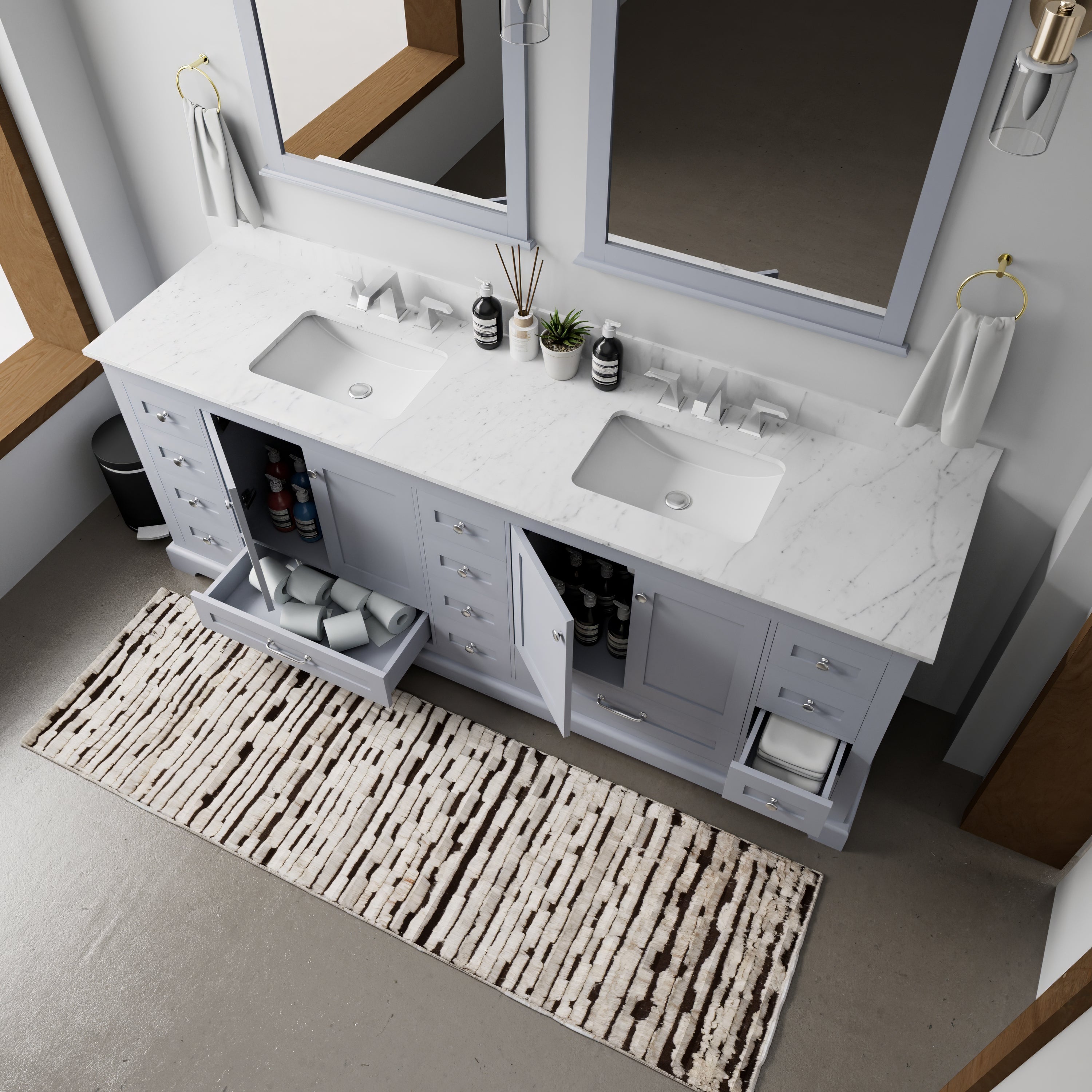 dark grey vanity