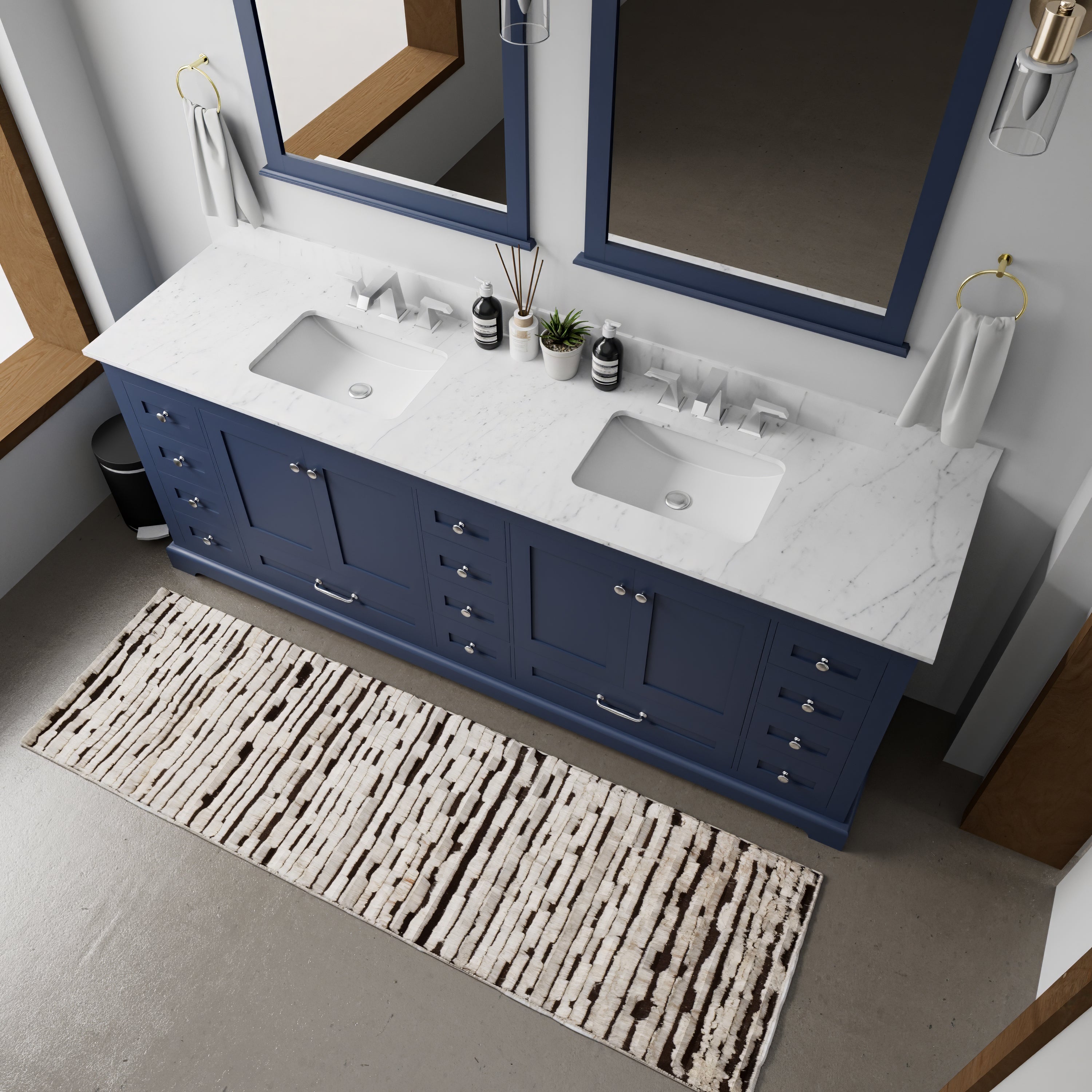 navy blue vanity