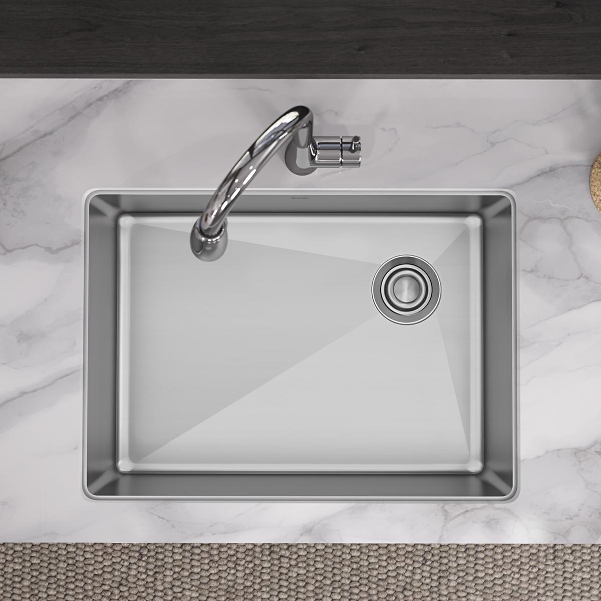 polished satin single bowl undermount sink