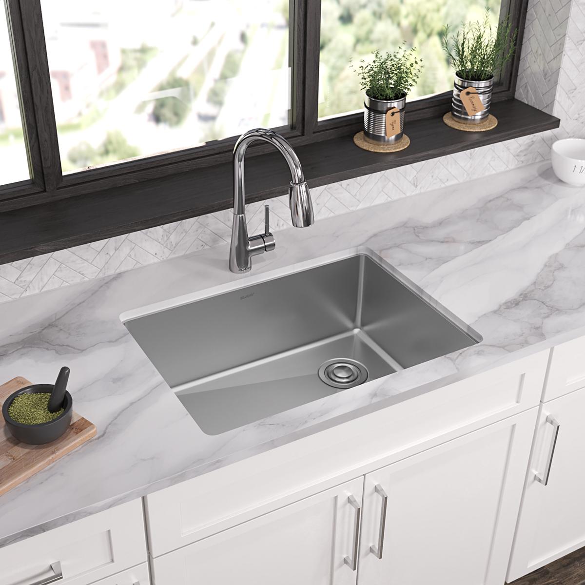 polished satin single bowl undermount sink