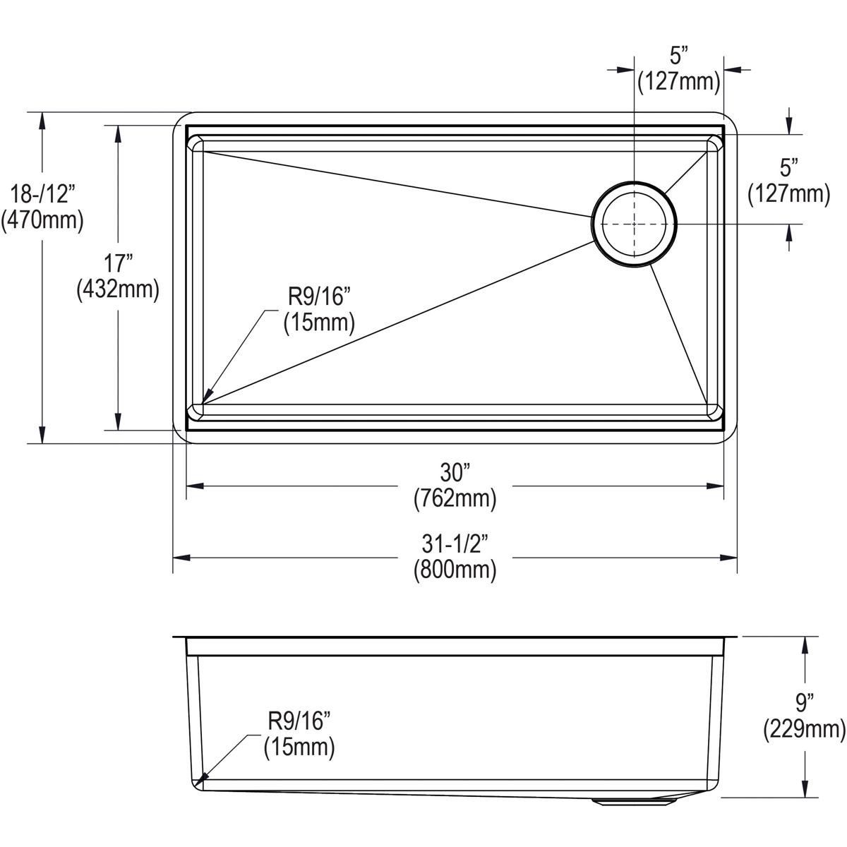 polished satin single bowl undermount sink kit