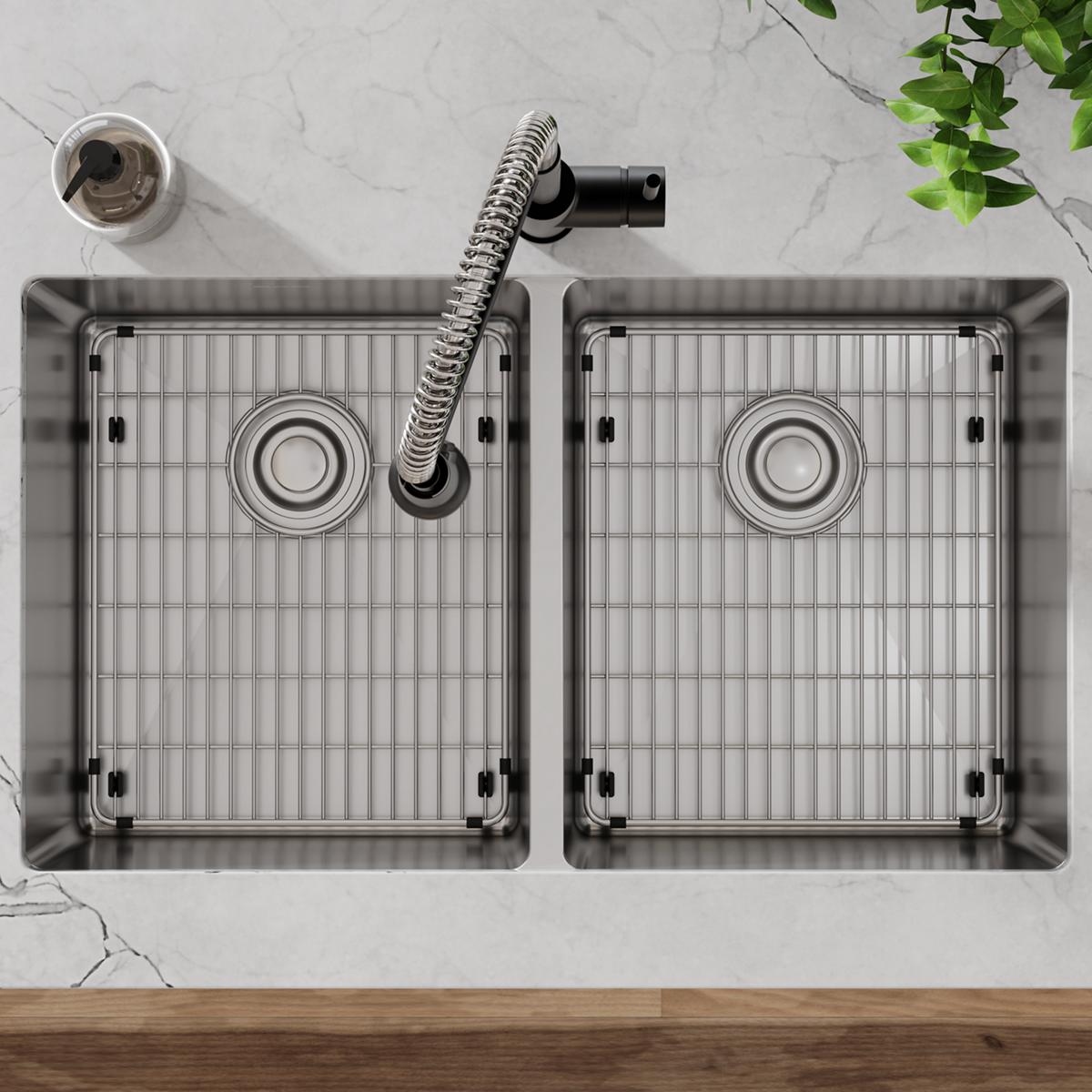 polished stainless steel bottom grid