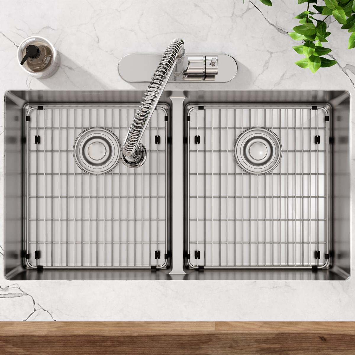 polished stainless steel bottom grid
