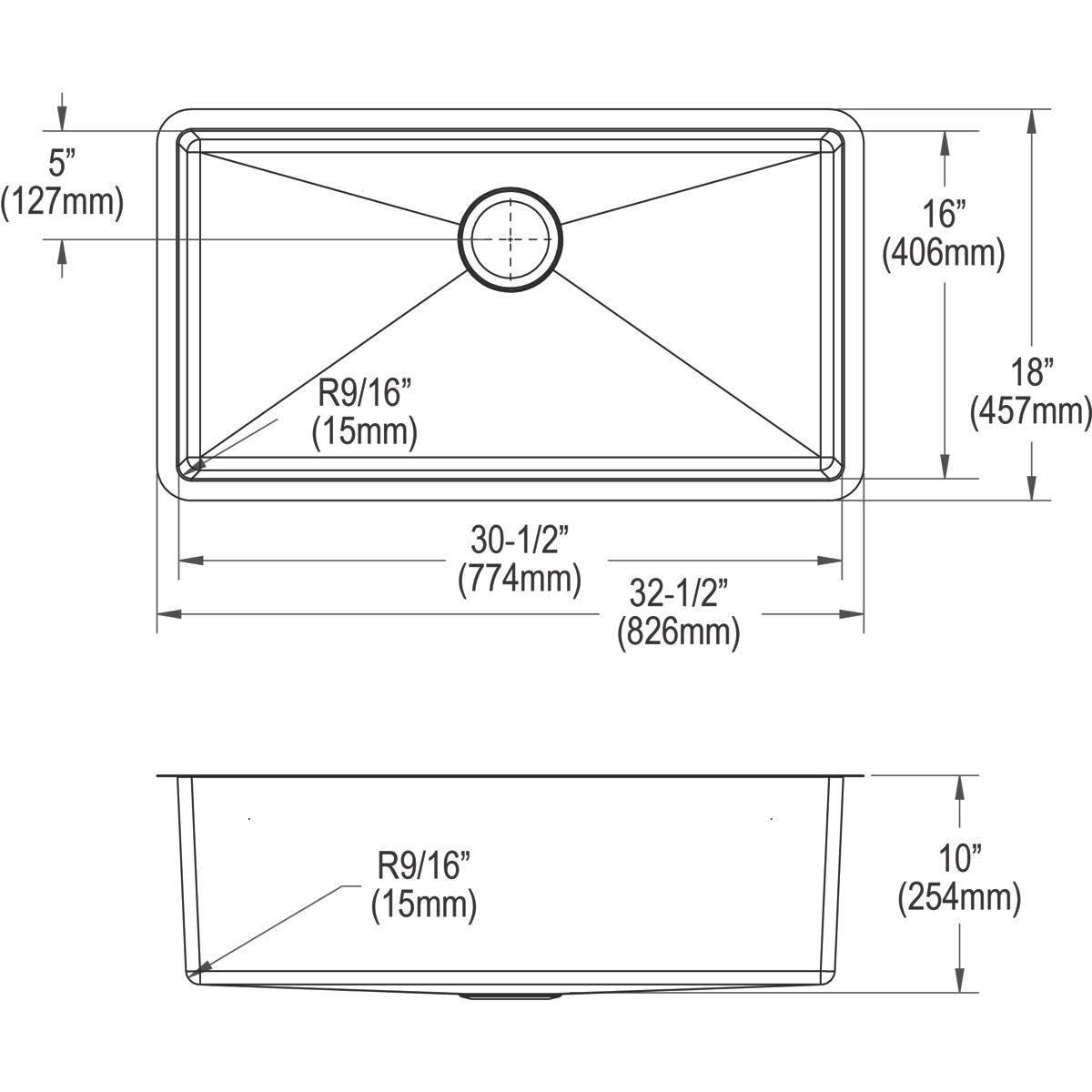 polished satin single bowl undermount sink