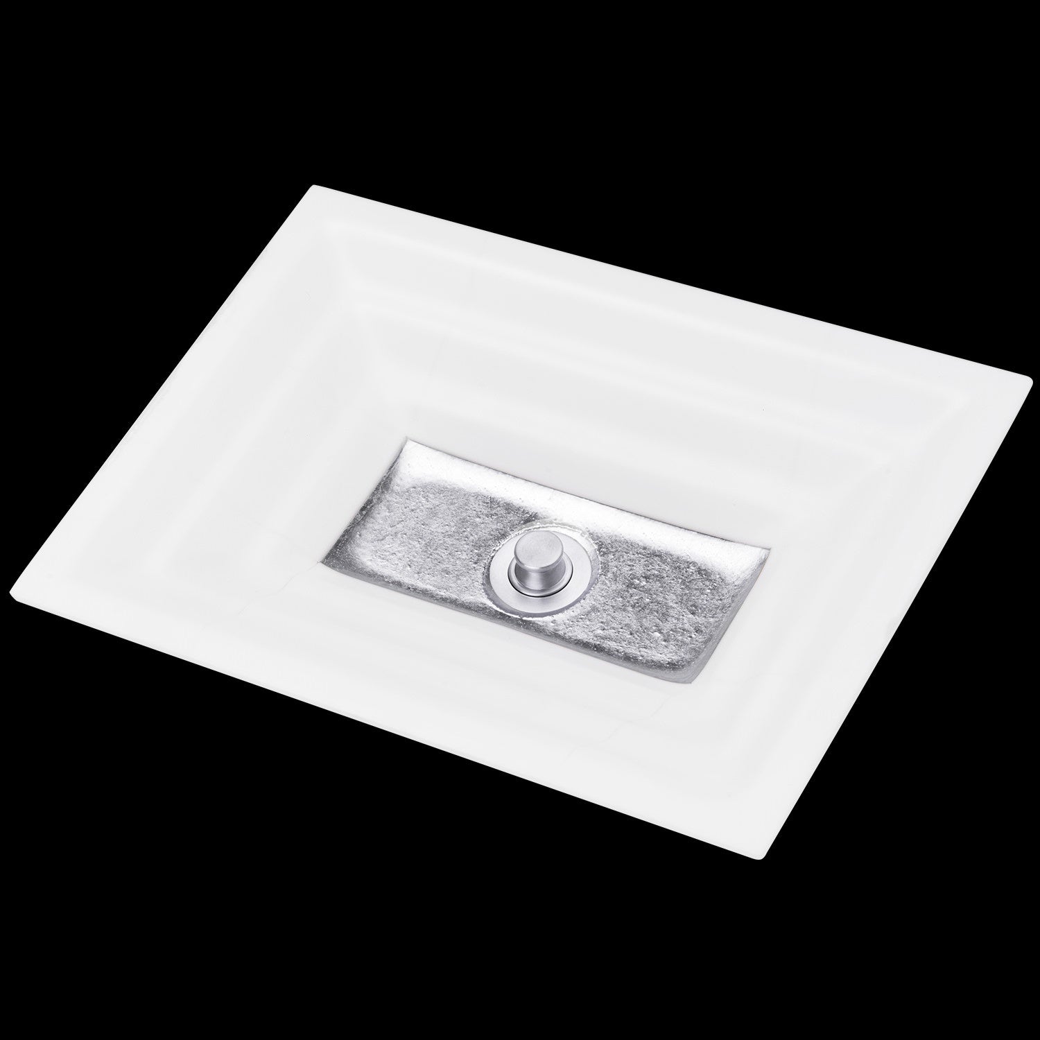 Linkasink Window Artisan Glass with Metal Leaf Accent Undermount Sink