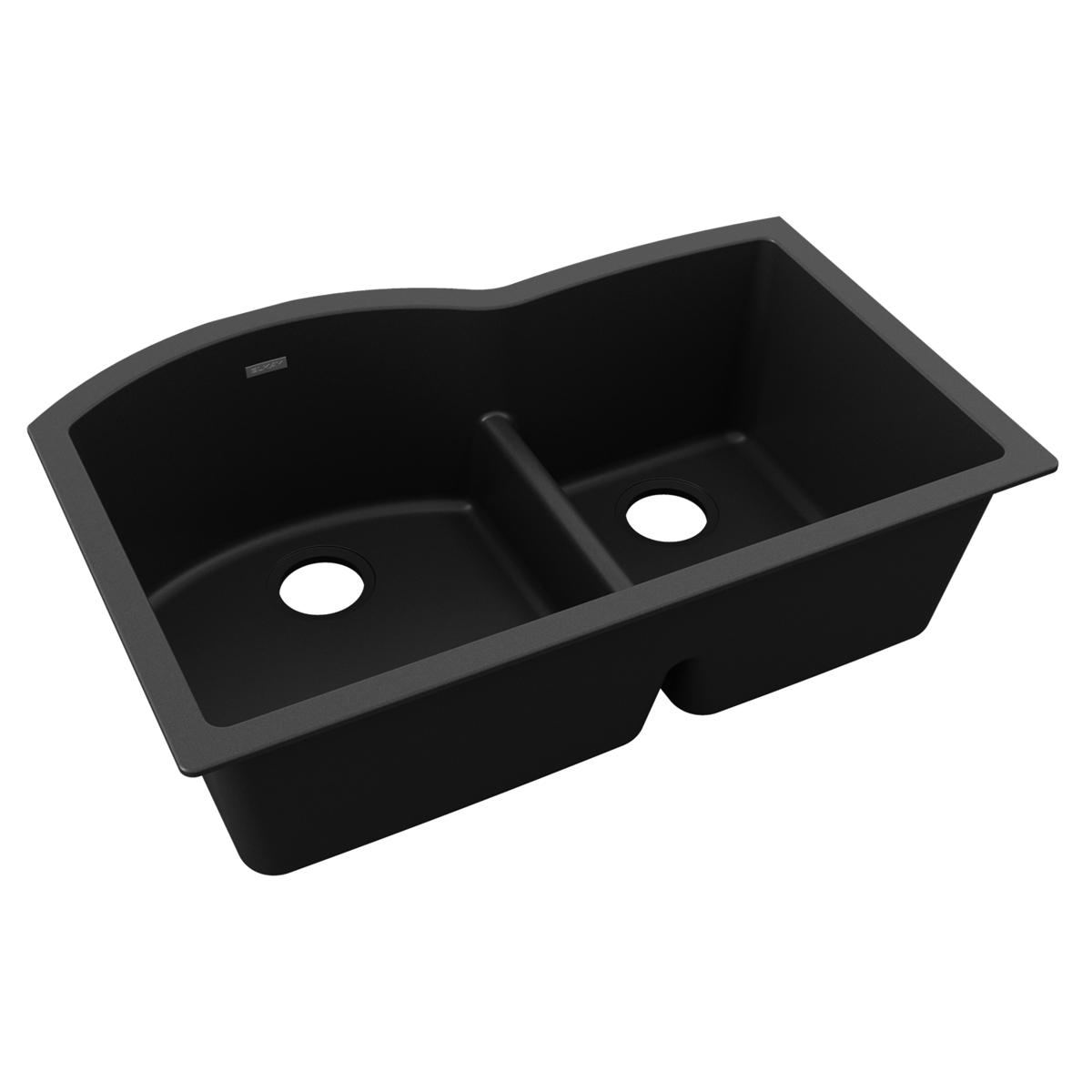black double bowl undermount sink