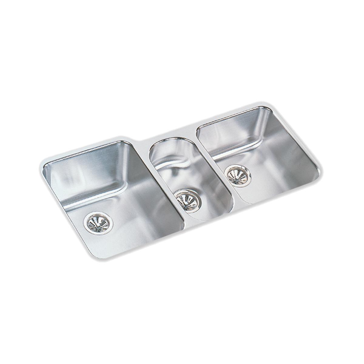 lustrous satin triple bowl undermount sink kit