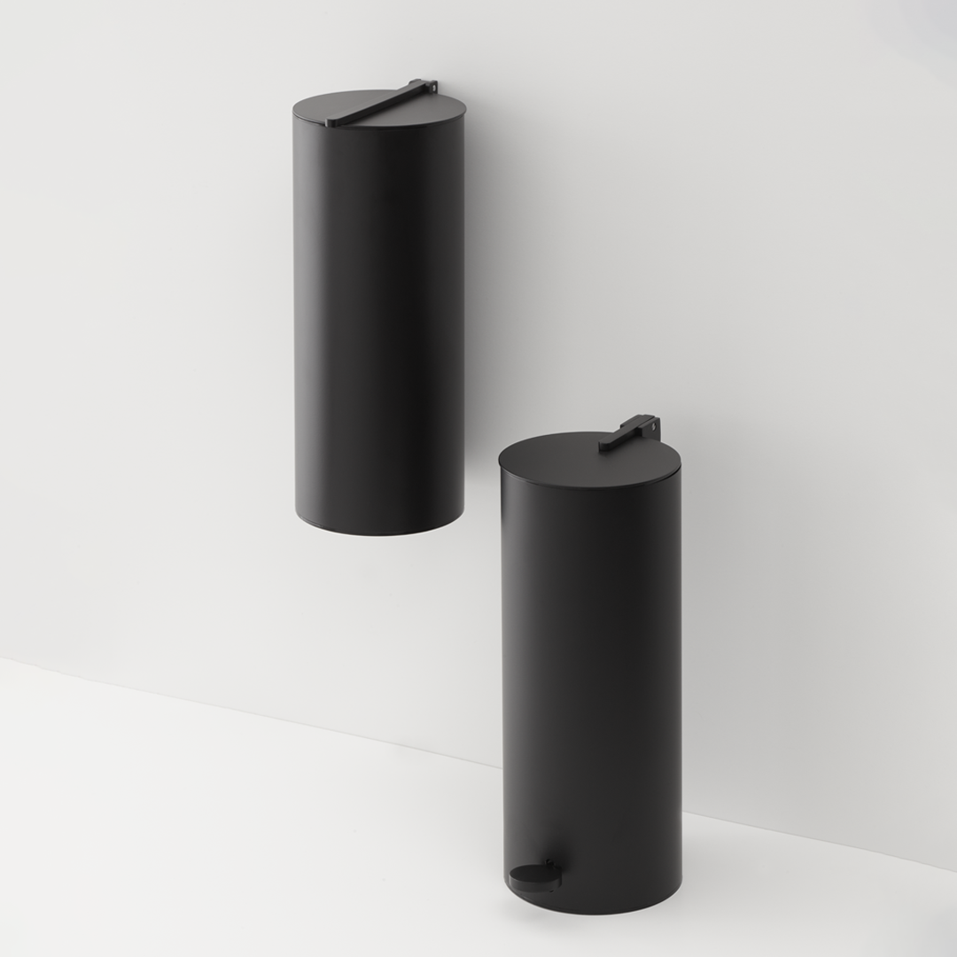 black matte waste bin