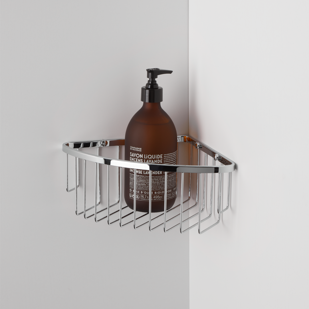 chrome shower basket