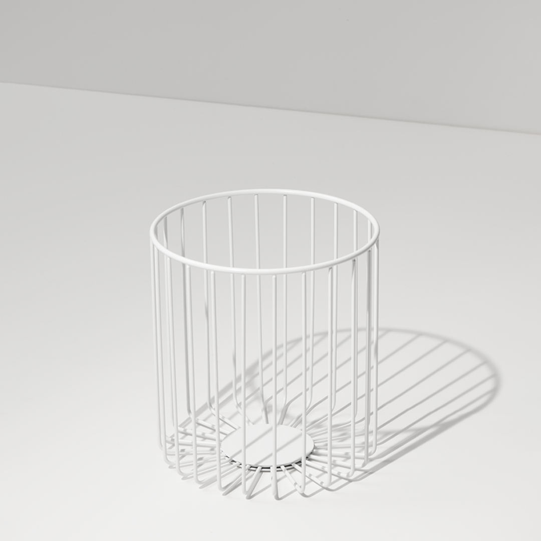 white matte basic towel basket