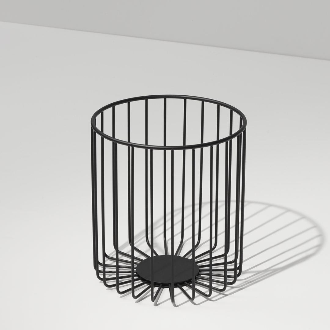 black matte basic towel basket