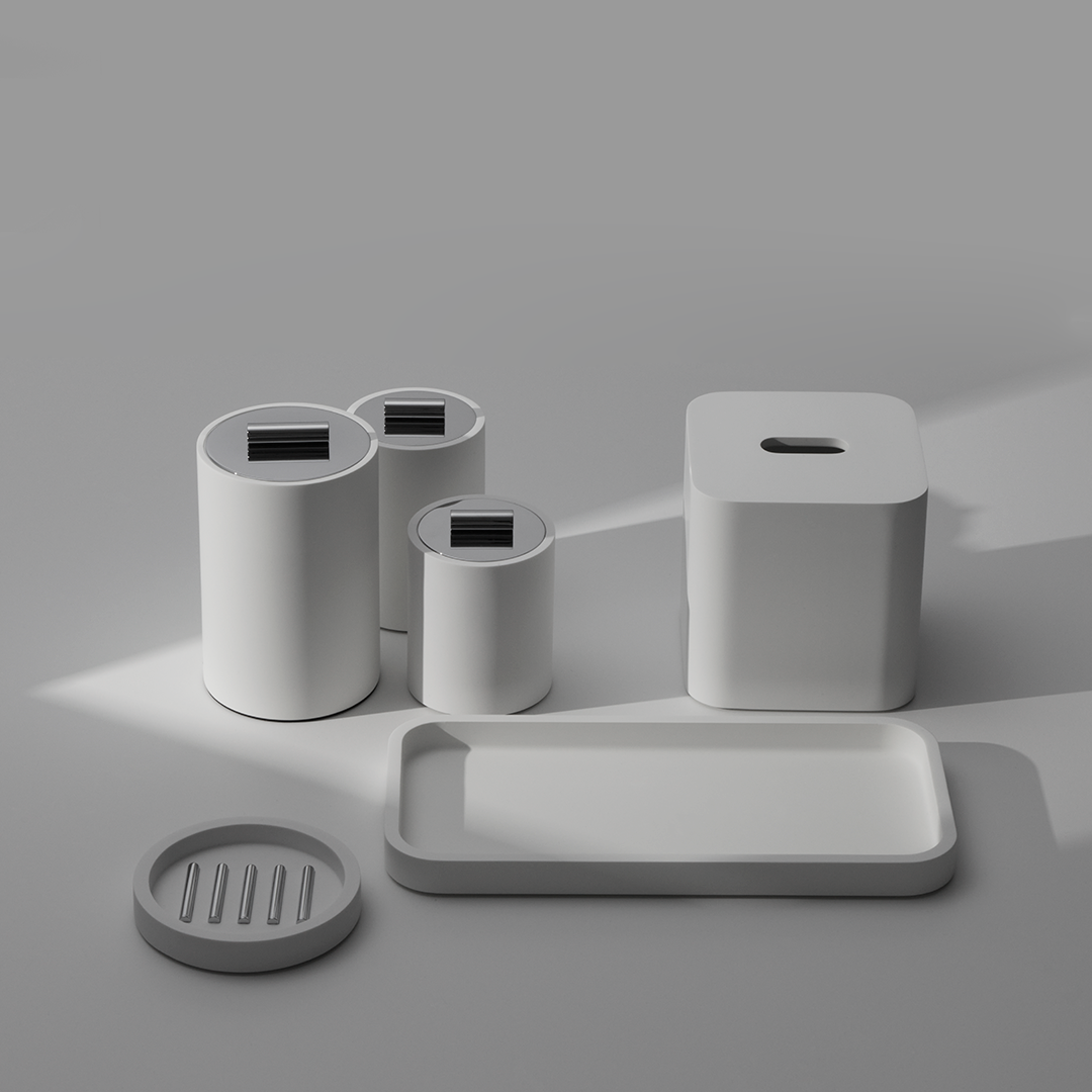 white matte tissue box square