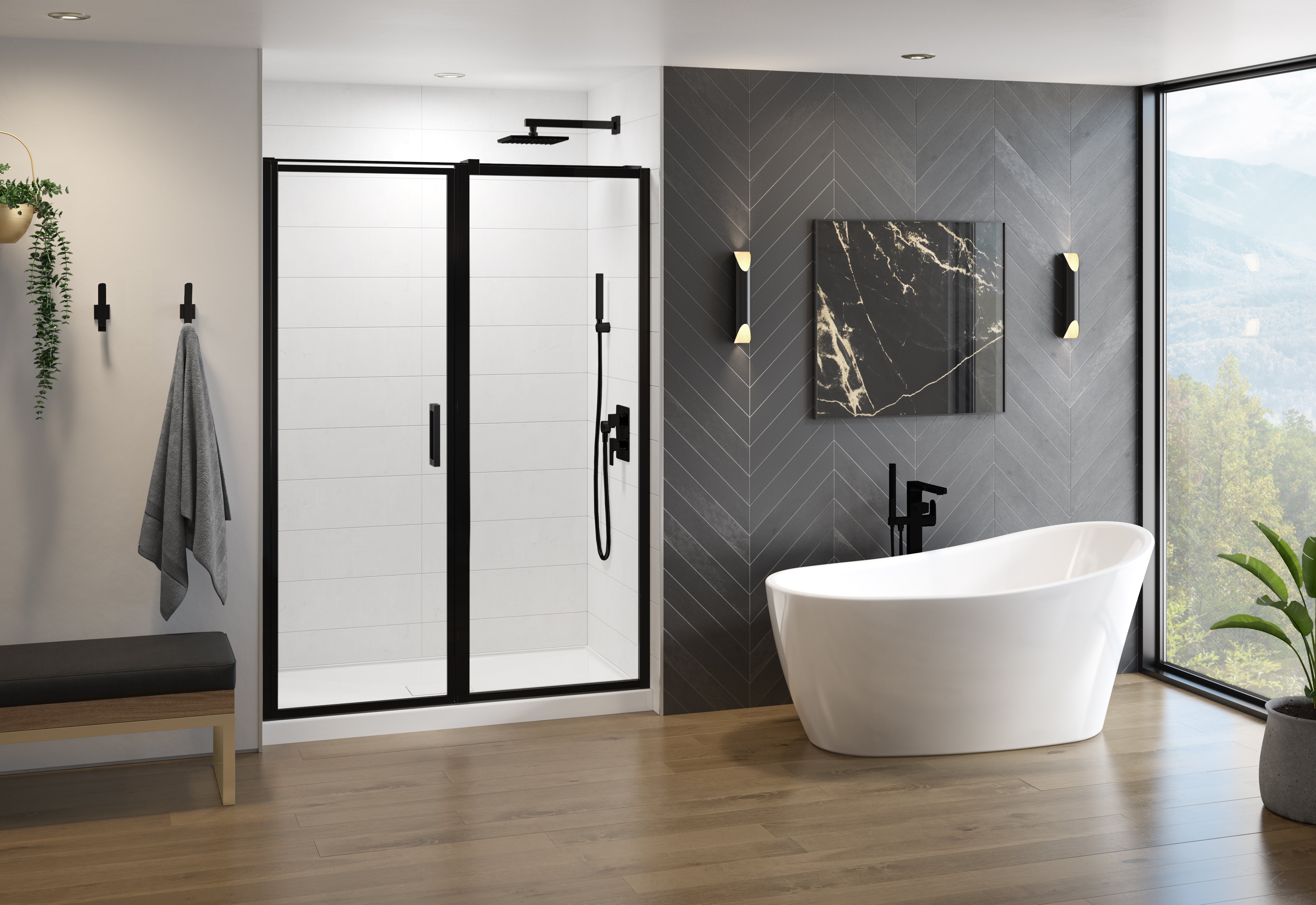 matte black shower door