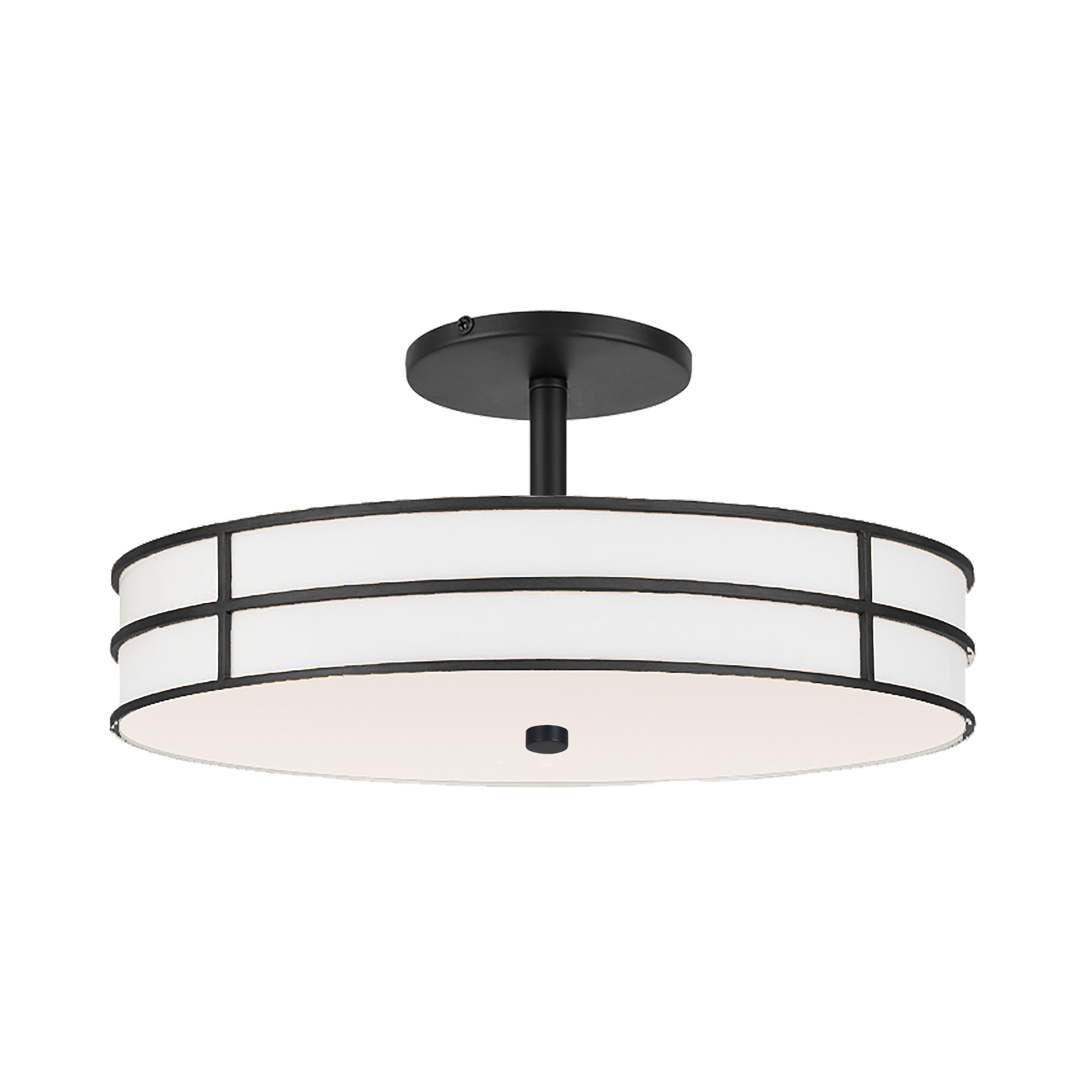 matte black with white fabric shade chandeliers
