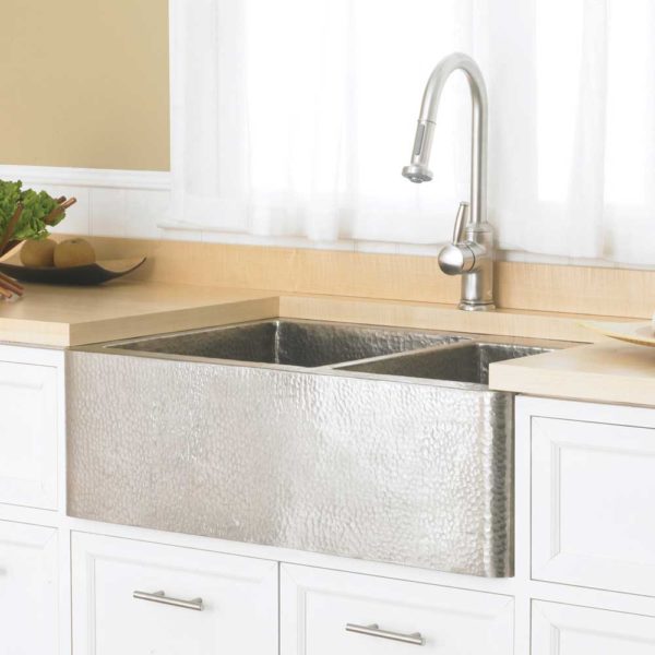 brushed nickel sink