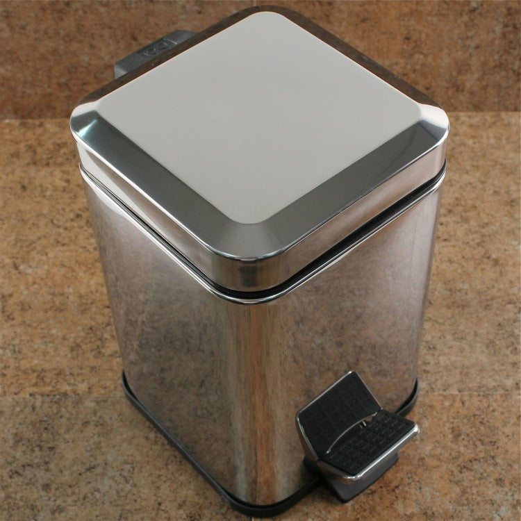 polished chrome waste basket
