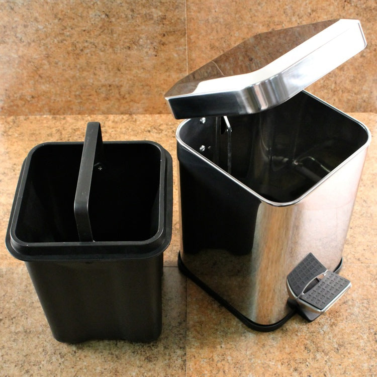 polished chrome waste basket
