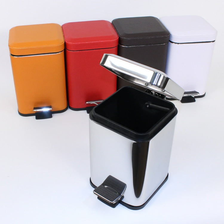 polished chrome waste basket