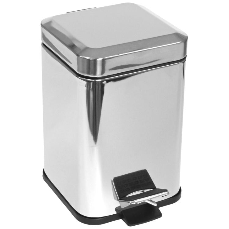 polished chrome waste basket