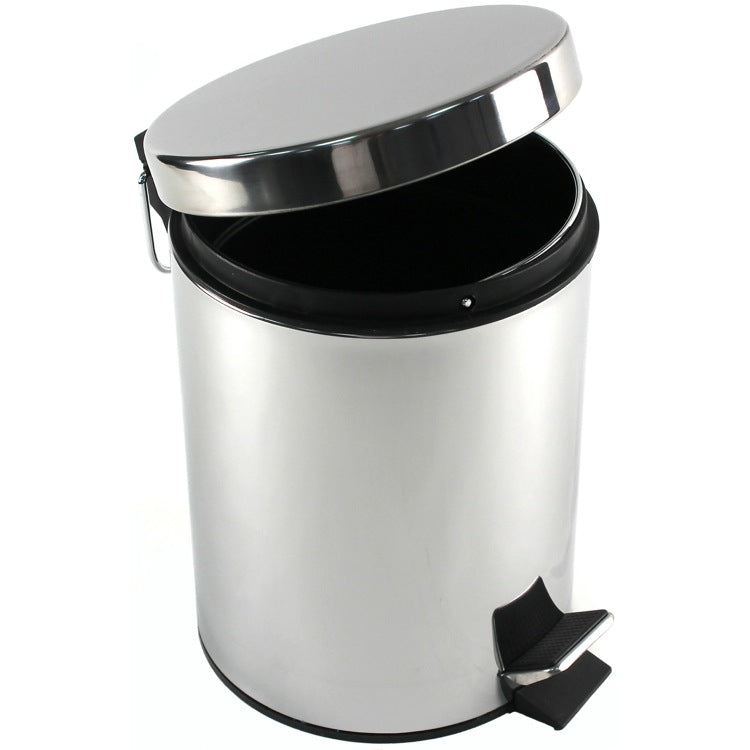 polished chrome waste basket